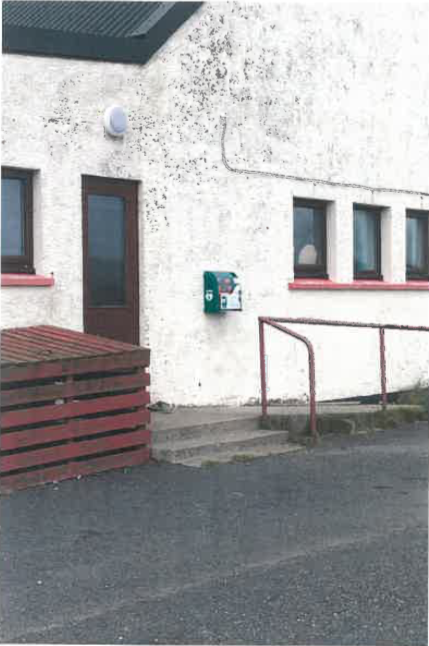 Defib at Ollaberry Hall
